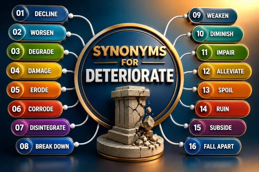 Synonyms for Deteriorate