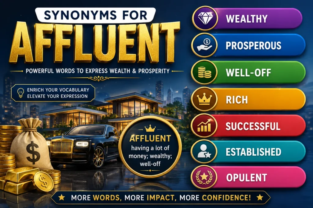 synonyms for affluent
