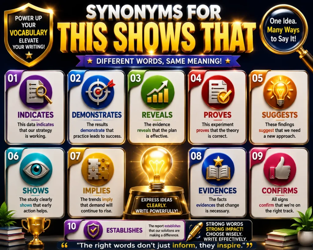 synonyms for this shows that