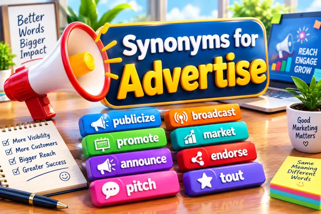 Synonyms for Advertise