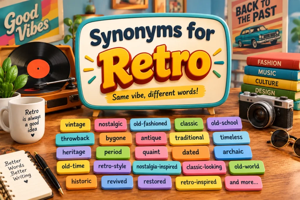 Synonyms for retro