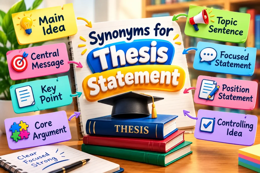Synonyms for thesis statement