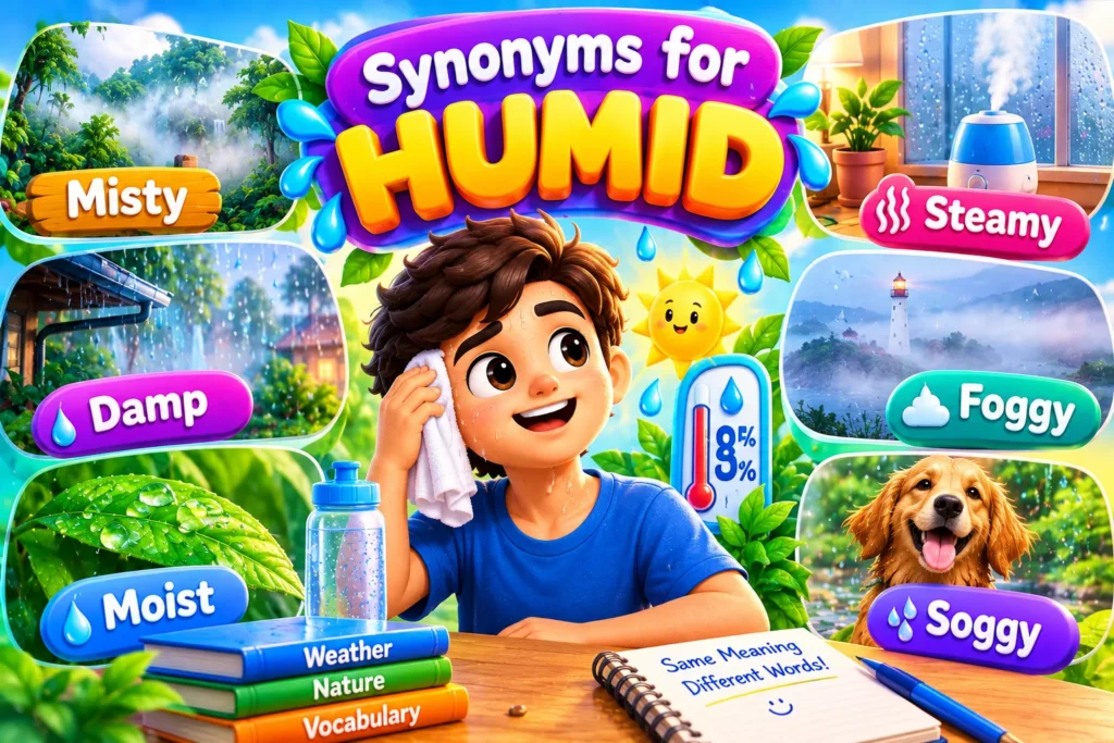 Synonyms for humid