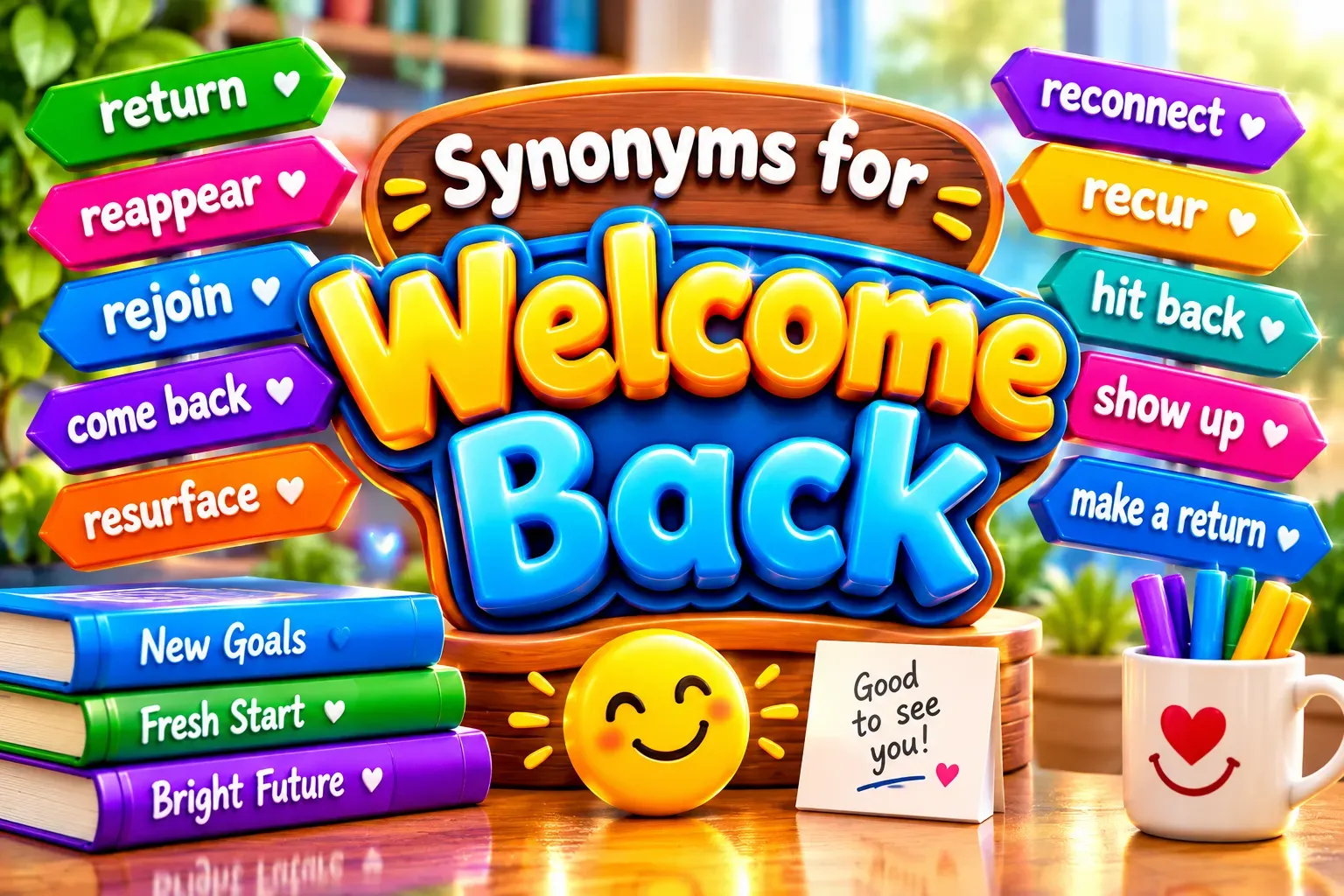 synonyms for welcome back